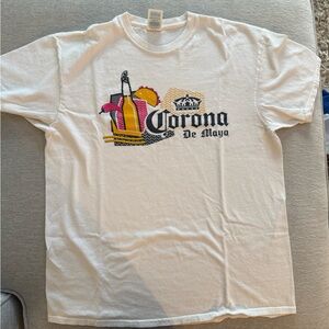 White Short Sleeve corona Tee